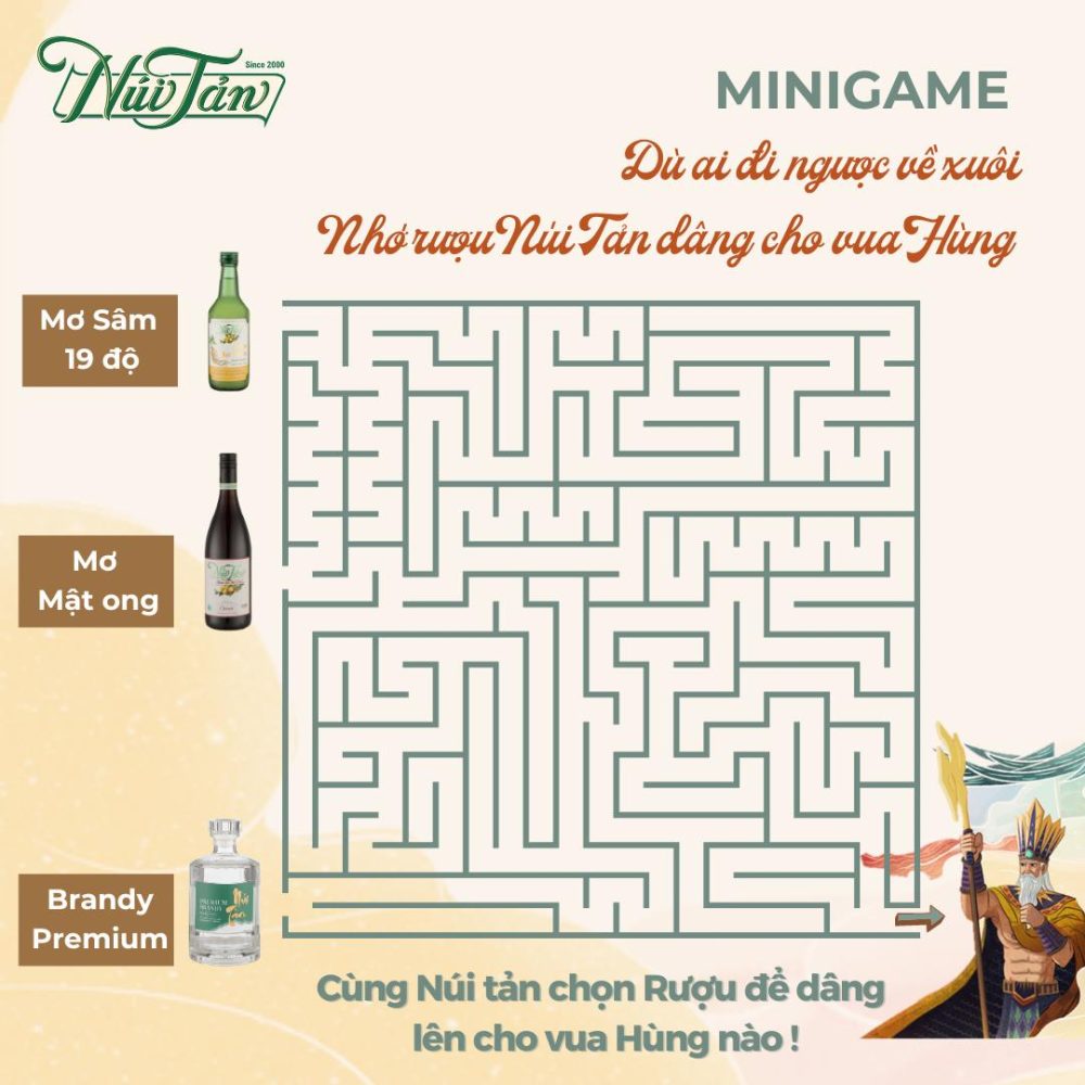 Rượu mơ Núi Tản tổ chức minigame "Dâng rượu Núi Tản đến Vua Hùng"